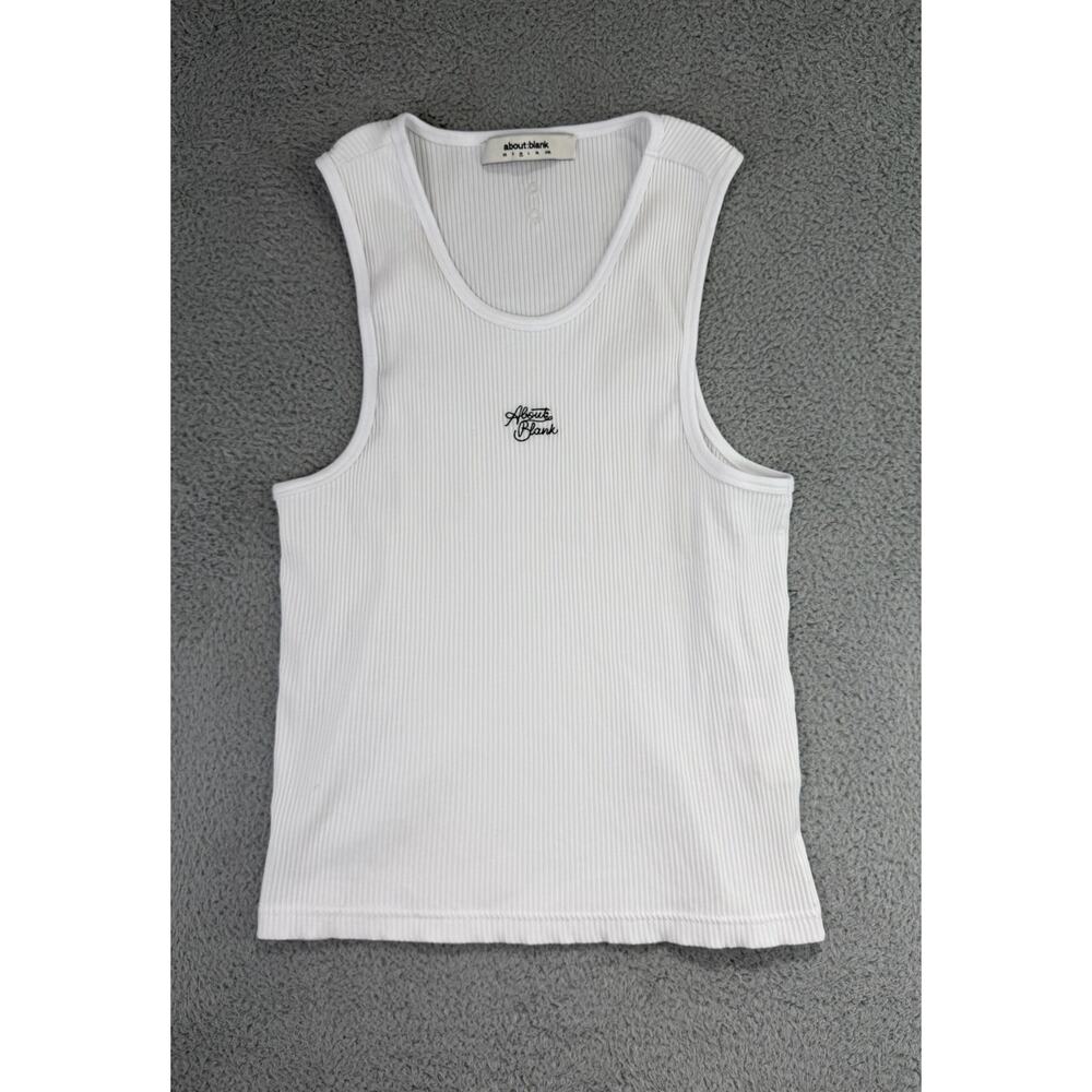 about:blank monogram Tank Top Vest Men White Size Medium Cotton